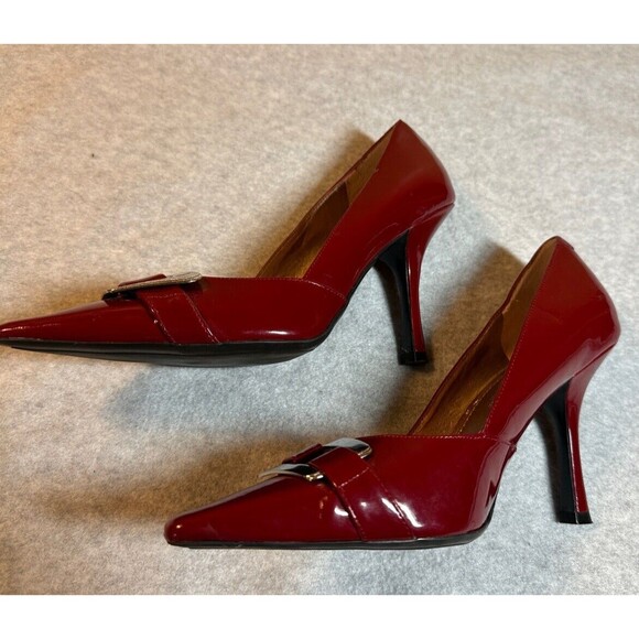 BCBGeneration Pump Heels Womens 6B Red Sexy Slip On Stilettos Pointed Toe CLEAN! - Picture 10 of 13